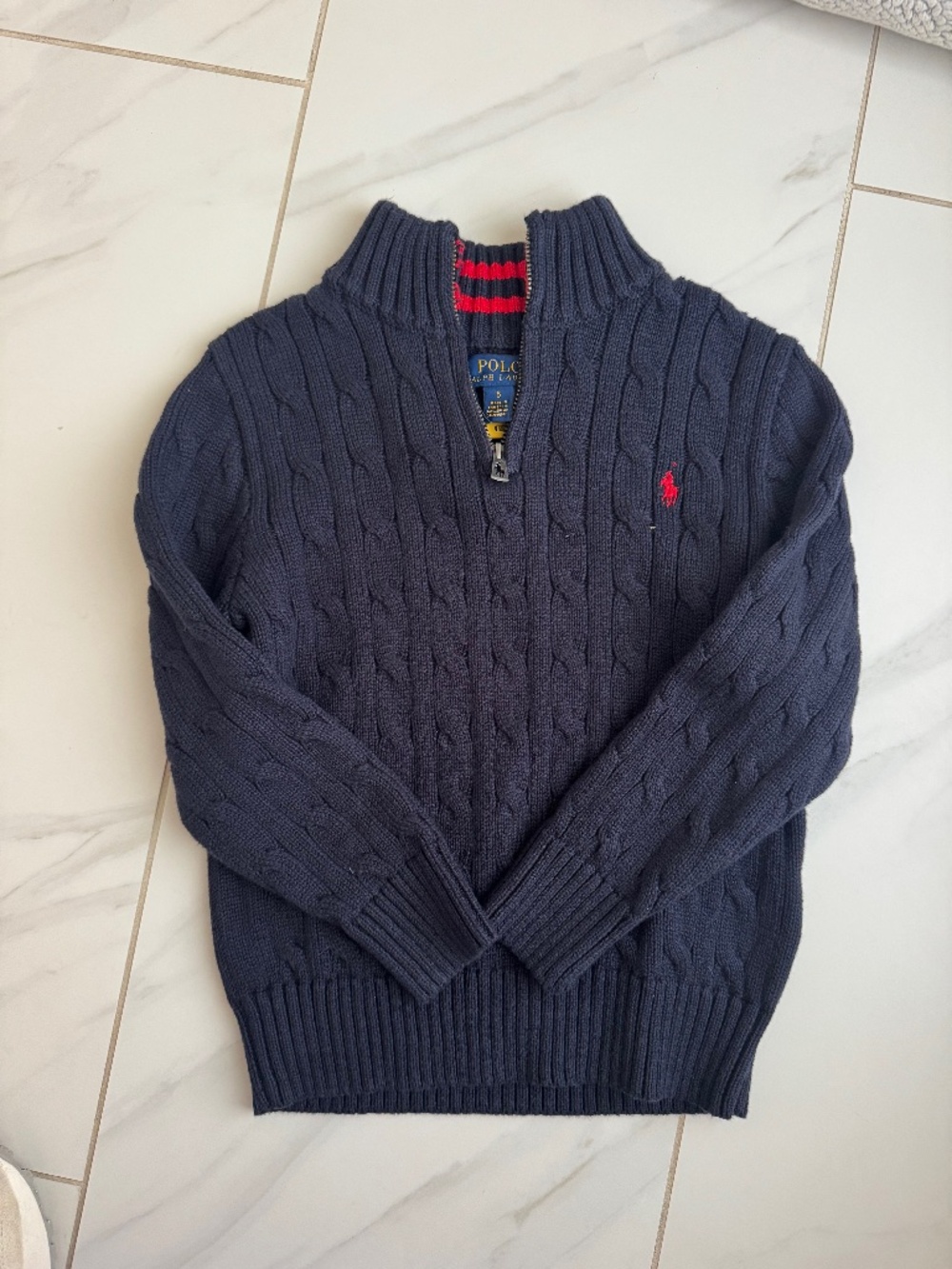Ralph Lauren size 5 sweater quarter zip navy